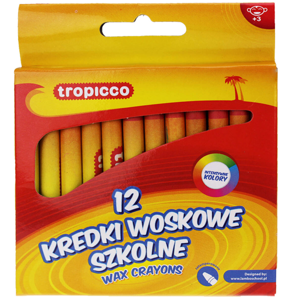 KREDKI WOSKOWE SZKOLNE ŚWIECOWE 12 INTENSYWNE KOL TROPICCO