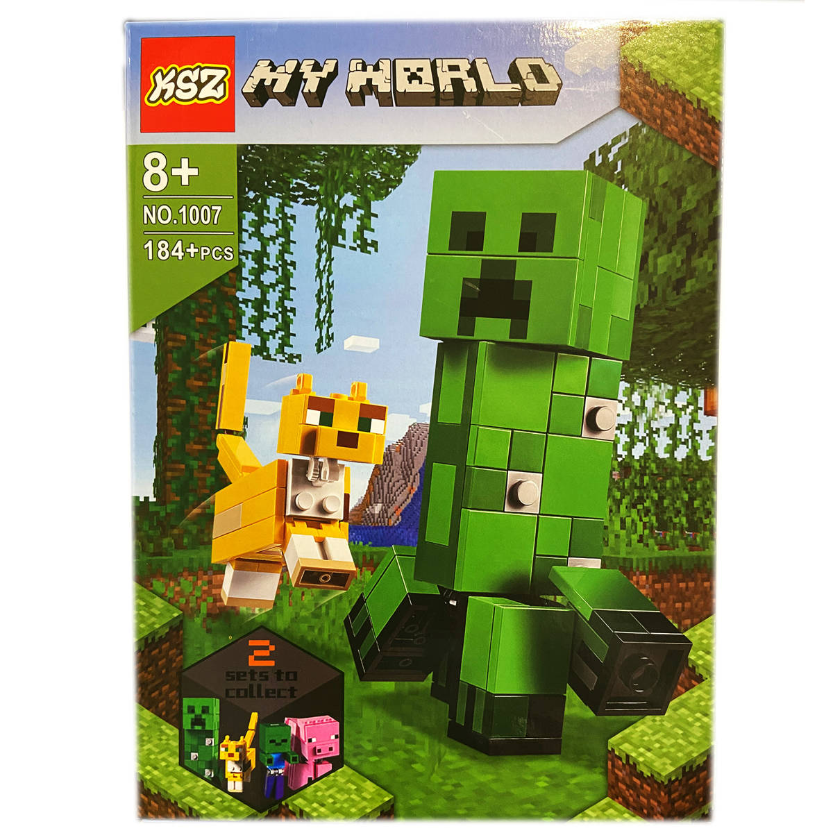 Klocki MY WORLD Zestaw Creeper + Ocelot 184 elementów