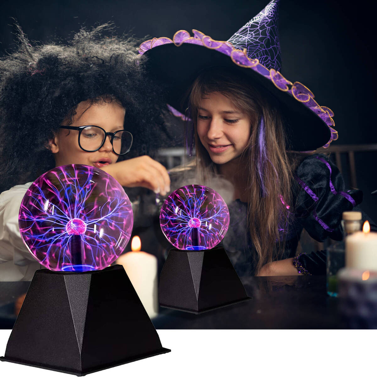 MAGICZNA KULA LAMPA PLAZMOWA HALLOWEEN EDUKACYJNA NA BIURKO DLA DZIECI 32CM OBWODU