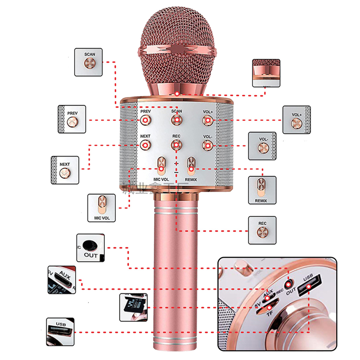 MIKROFON BEZPRZEWODOWY KARAOKE GŁOŚNIK BLUETOOTH  IDEALNY NA PREZENT