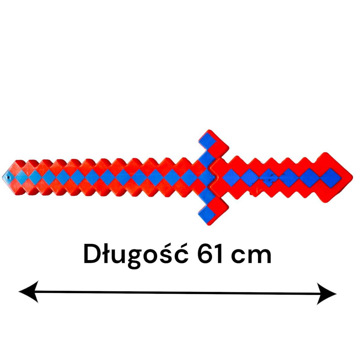 MINECRAFT Miecz świecący Pixel - długi  61cm (Czerwono - niebieski)