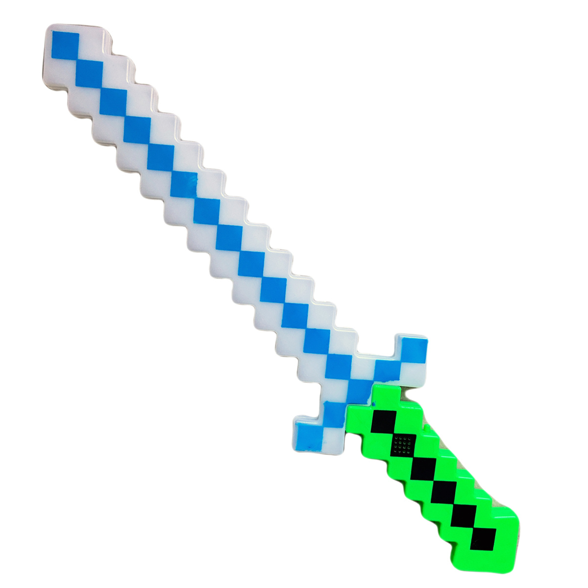 MINECRAFT Miecz ze światłem i z dźwiękiem pixelowy Biało-zielony