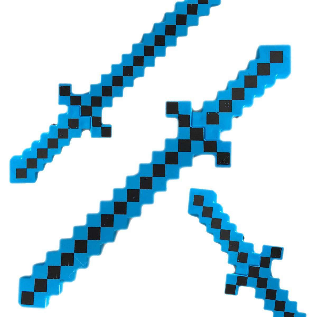 MINECRAFT Miecz ze światłem i z dźwiękiem pixelowy Niebieski