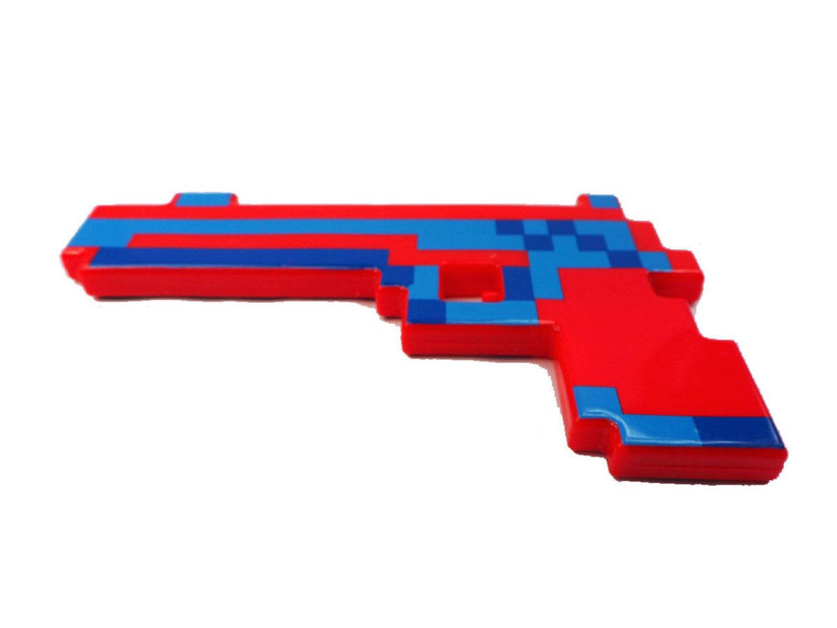 MINECRAFT Pistolet ze światłem i dźwiękiem Pixel Czerwony