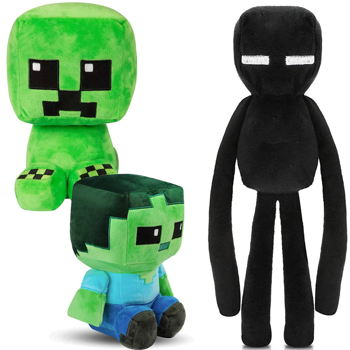 MINECRAFT Zestaw Pluszowa Maskotka CREEPER BABY ZOMBIE ENDERMAN