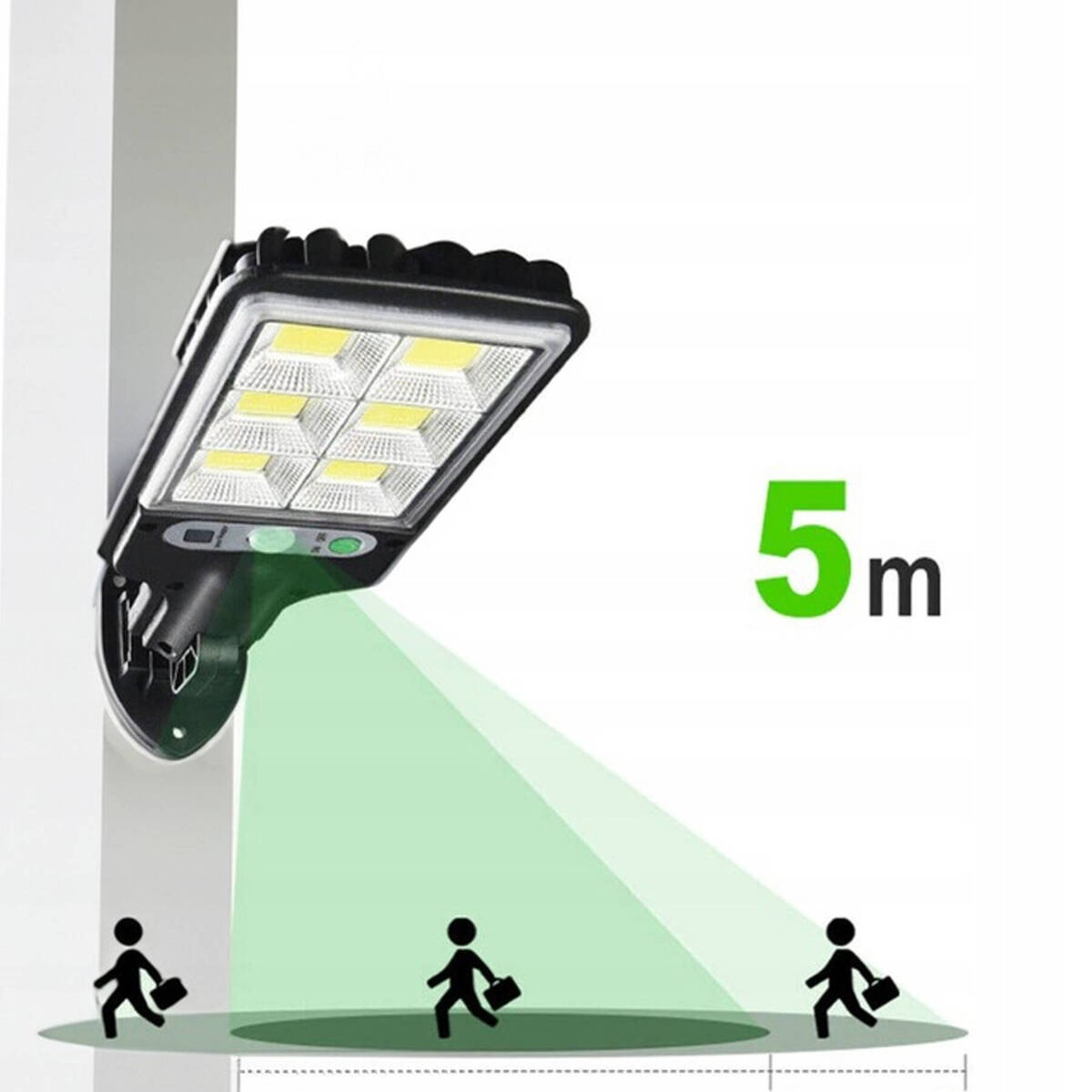 MOCNA LAMPA SOLARNA LED COB ULICZNA CZUJNIK RUCHU ZMIERZCHU Z PILOTEM