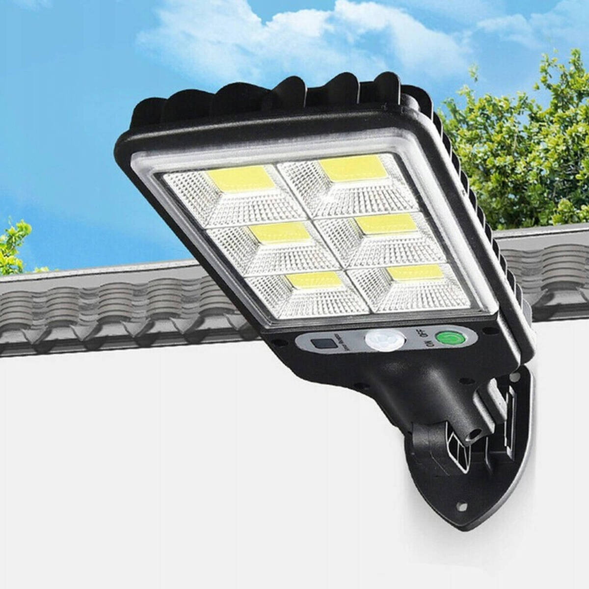 MOCNA LAMPA SOLARNA LED COB ULICZNA CZUJNIK RUCHU ZMIERZCHU Z PILOTEM