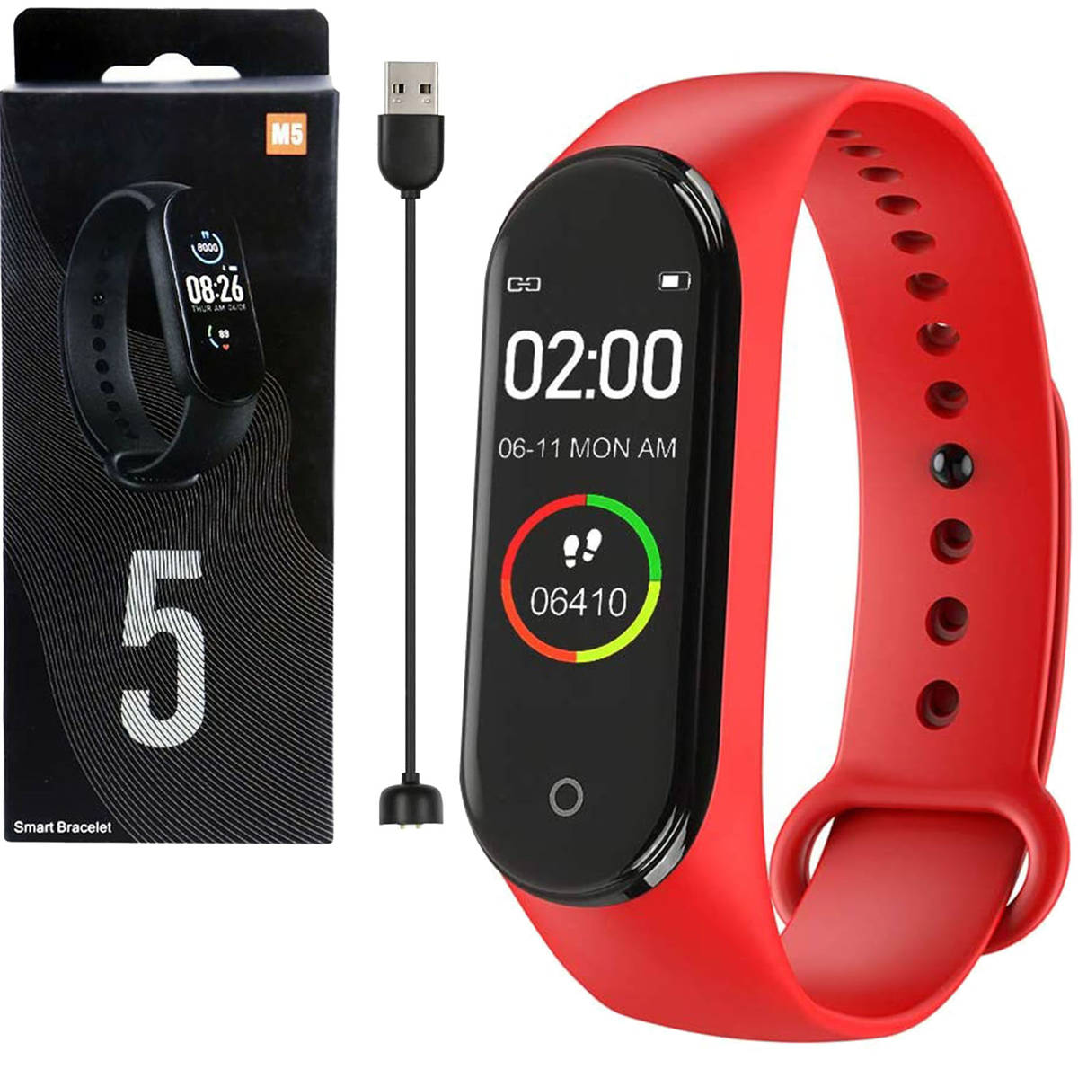 Opaska Smart Watch Zegarek SmartBand M5 Czerwony