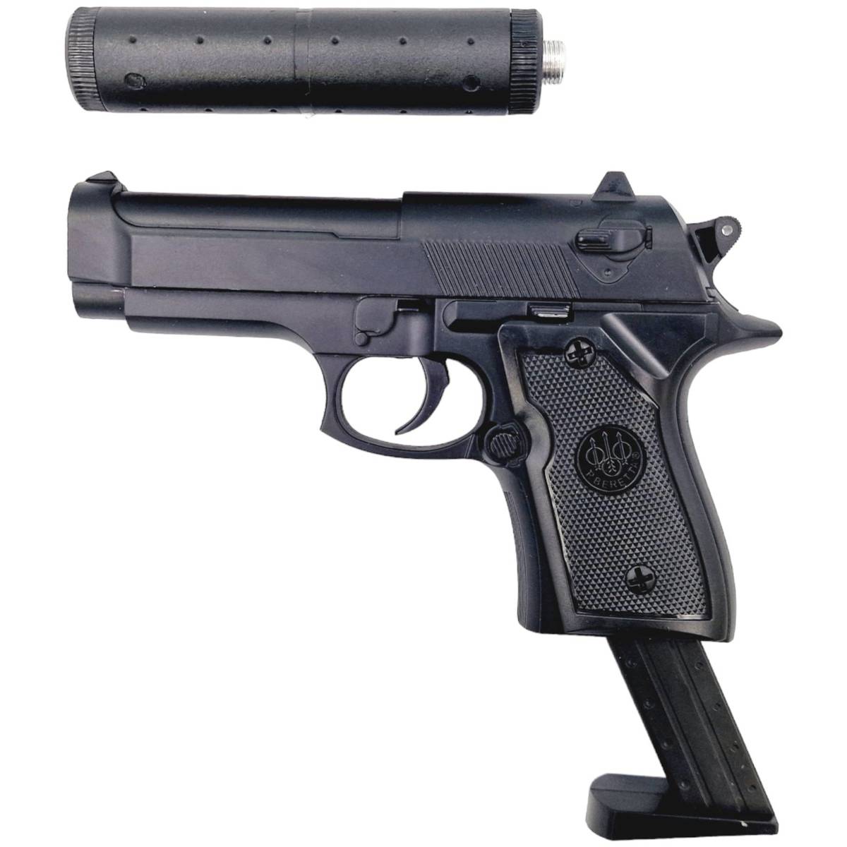 Pistolet metalowy na kulki Beretta z tłumikiem + 800 kulek