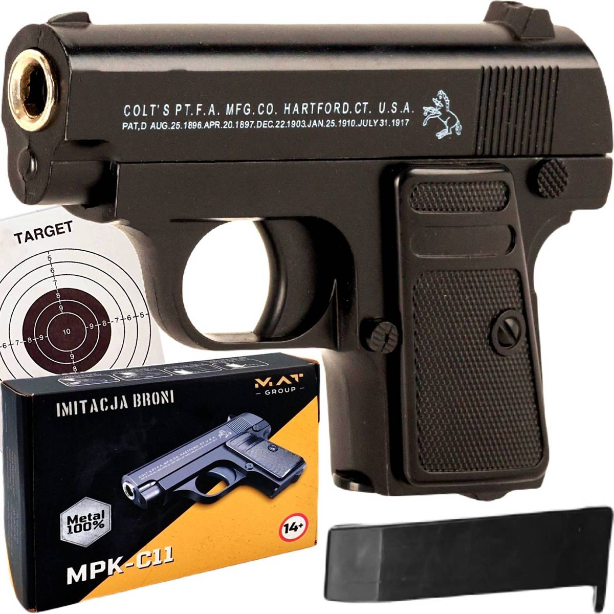 Pistolet metalowy na kulki - imitacja broni MPK-C11