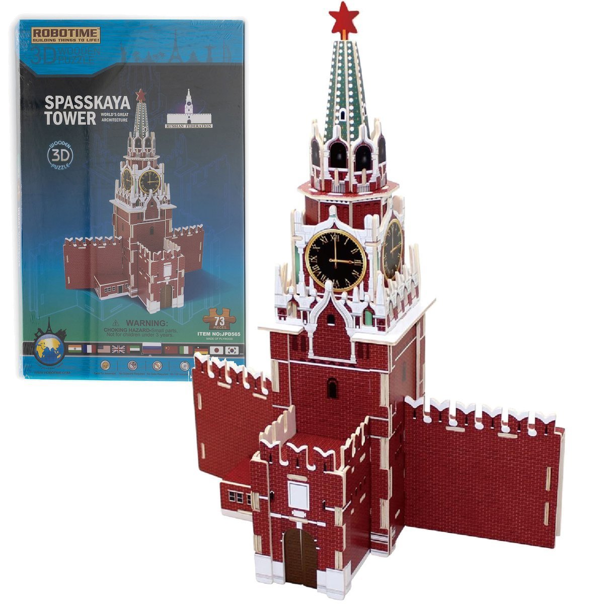 ROBOTIME Drewniany Model Puzzle 3D Wieża Spasskaya