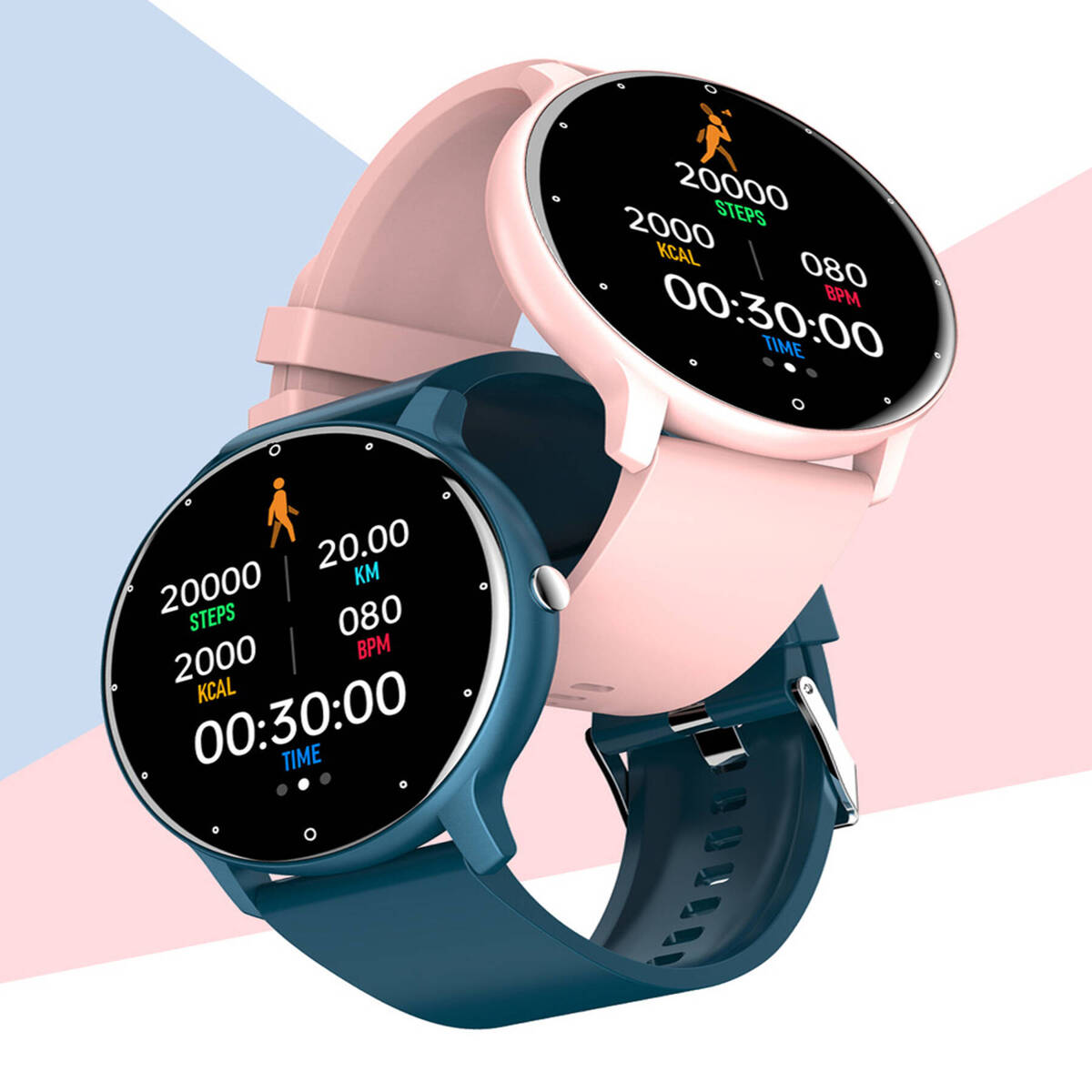 SMARTWATCH RÓŻOWY ZEGAREK DAMSKI POLSKIE MENU POWIADOMIENIA SPORT NA PREZENT