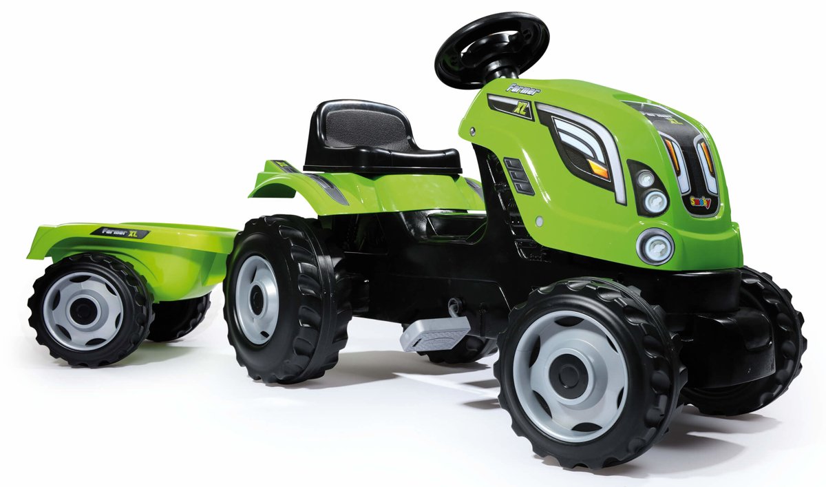 SMOBY Traktor XL zielony + przyczepa