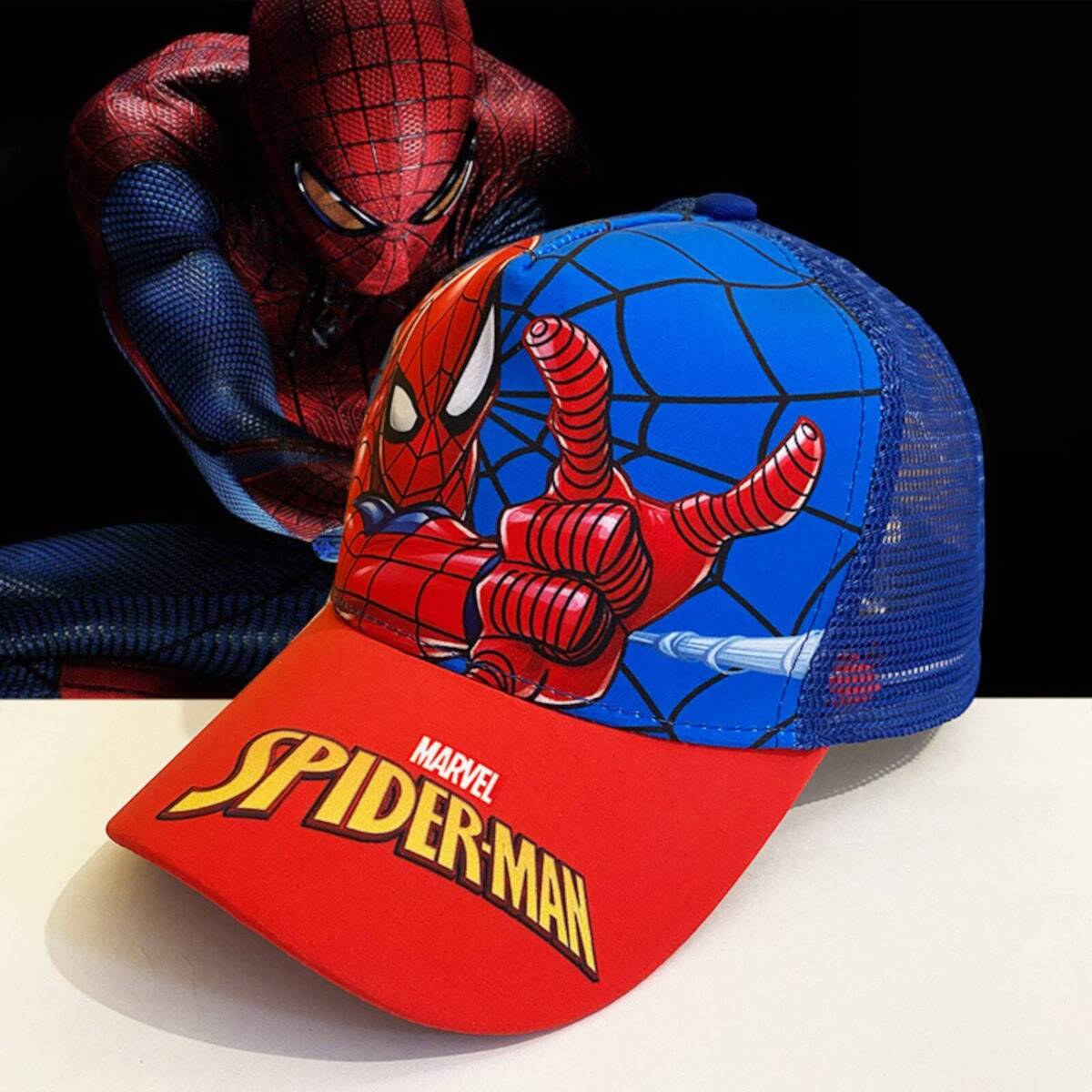 SPIDERMAN Czapka z daszkiem Bejsbolówka dla dzieci (niebieska)