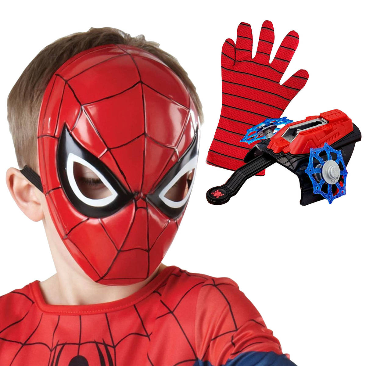 SPIDERMAN Zestaw Maska Dla Dzieci + Wyrzutnia Sieci