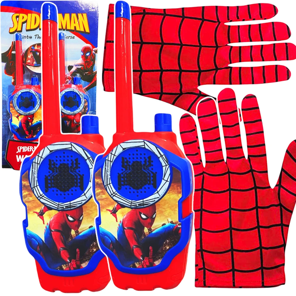 SPIDERMAN Zestaw Rękawiczki 2szt + Walkie Talkie