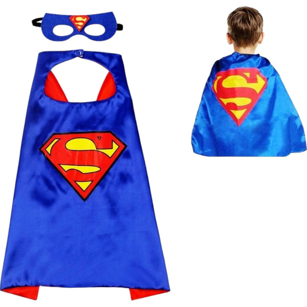 SUPERMAN Kostium Dla Dzieci 2w1 Peleryna Z Maską