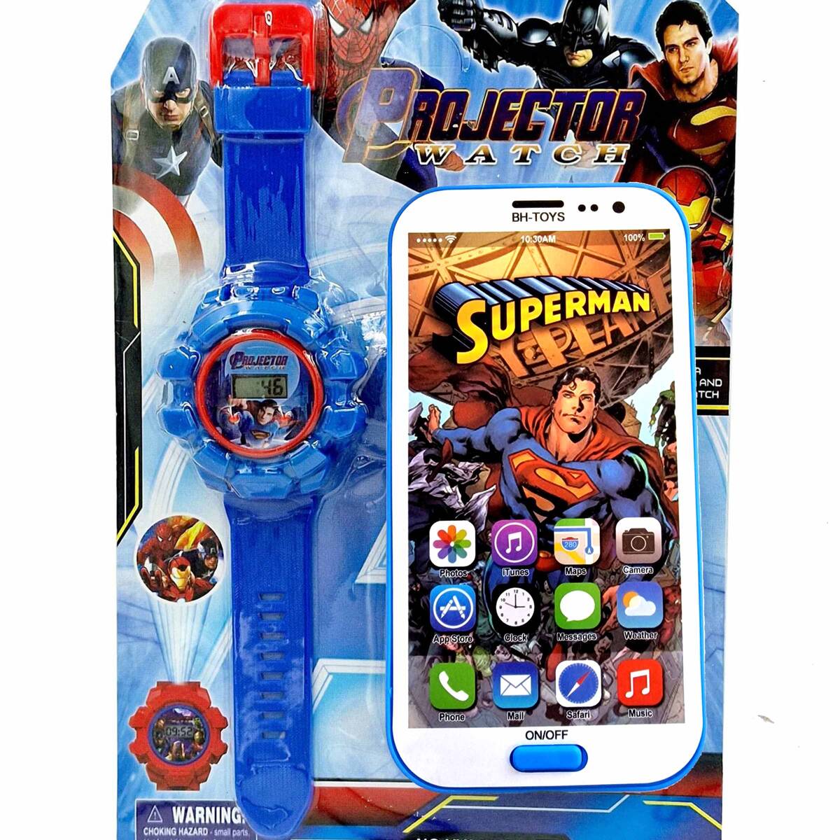 SUPERMAN Zestaw Smartfon + Zegarek z projektorem