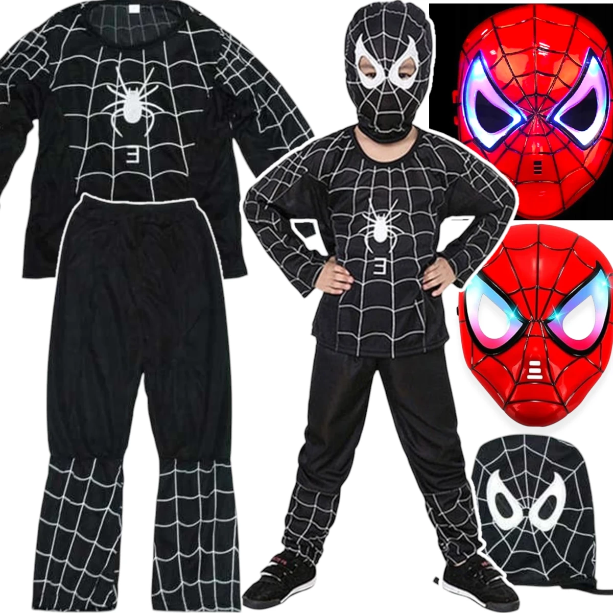 Strój Dla Chłopca Kostium Spiderman Czarny 122-128 (L)