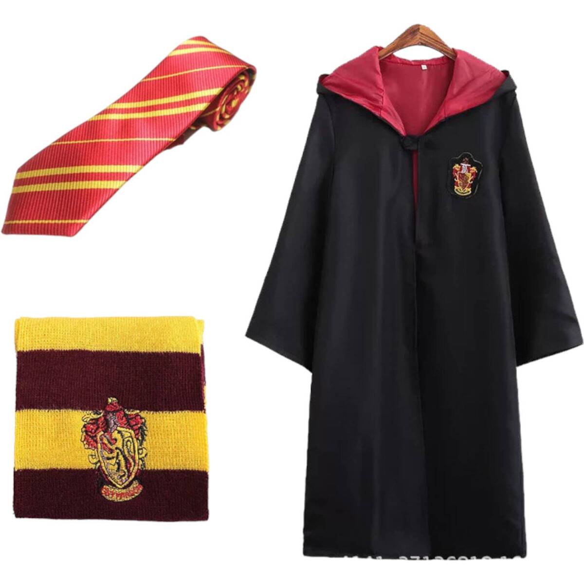 Strój Harry Potter dla dzieci Gryffindor peleryna Czarodzieja Krawat Szalik + KAPELUSZ