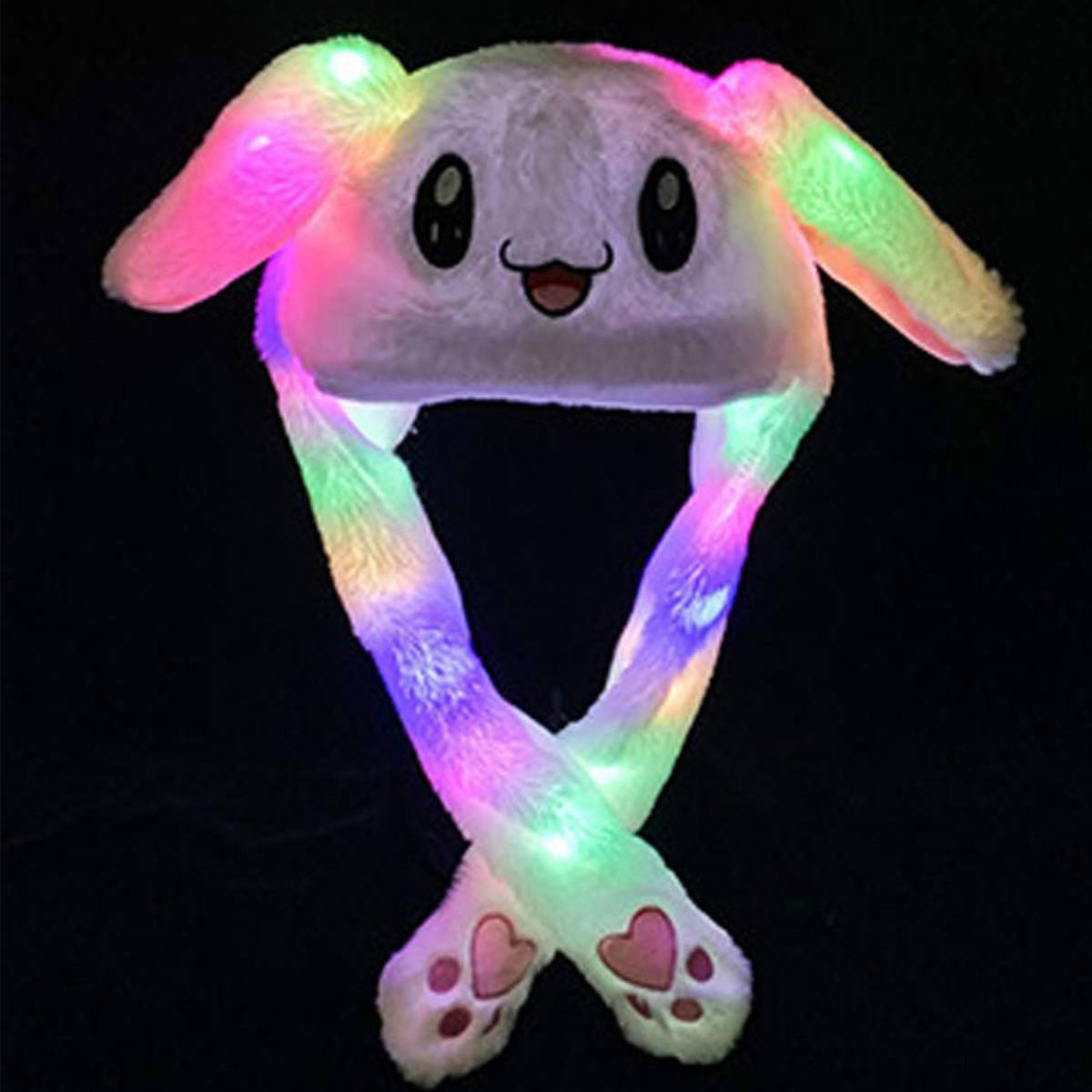 Świecąca LED Czapka Z Ruchomymi Uszami Królik Kigurumi