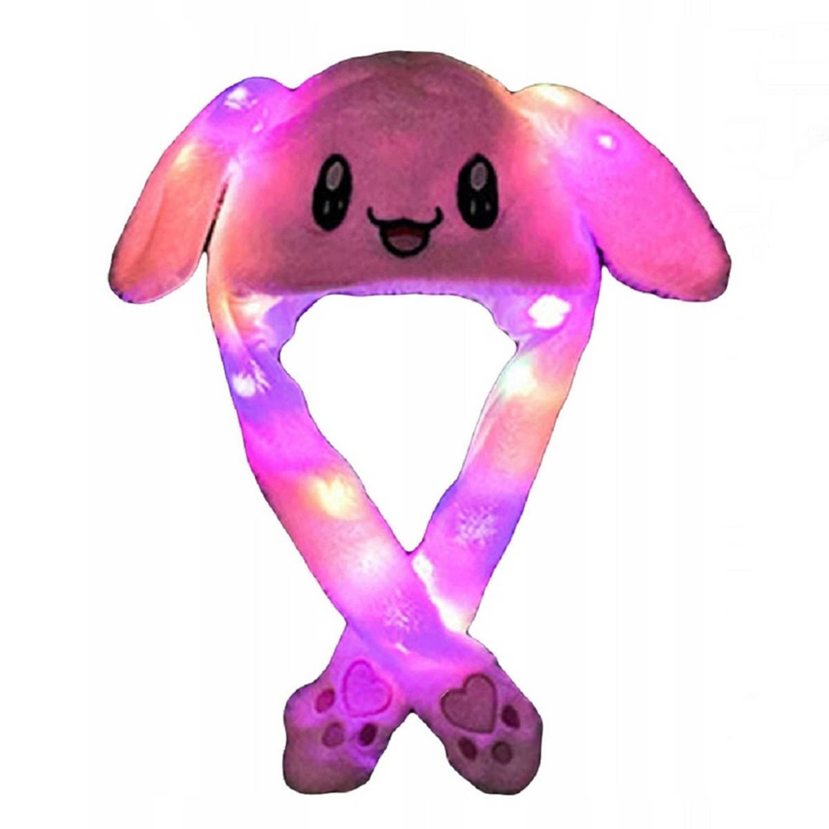 Świecąca LED Czapka Z Ruchomymi Uszami Królik Kigurumi