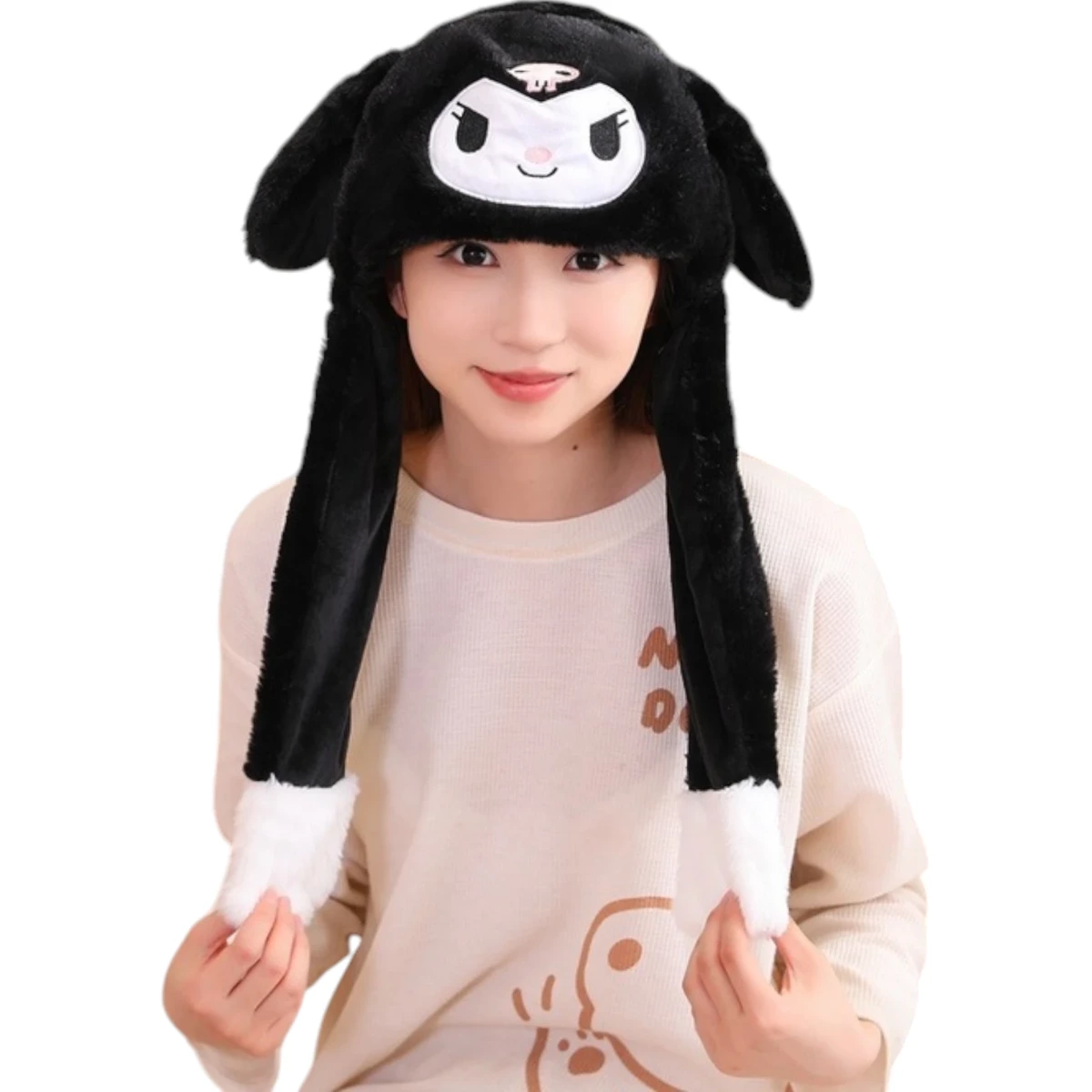 Świecąca LED Czapka Z Ruchomymi Uszami Królik Kigurumi - KUROMI