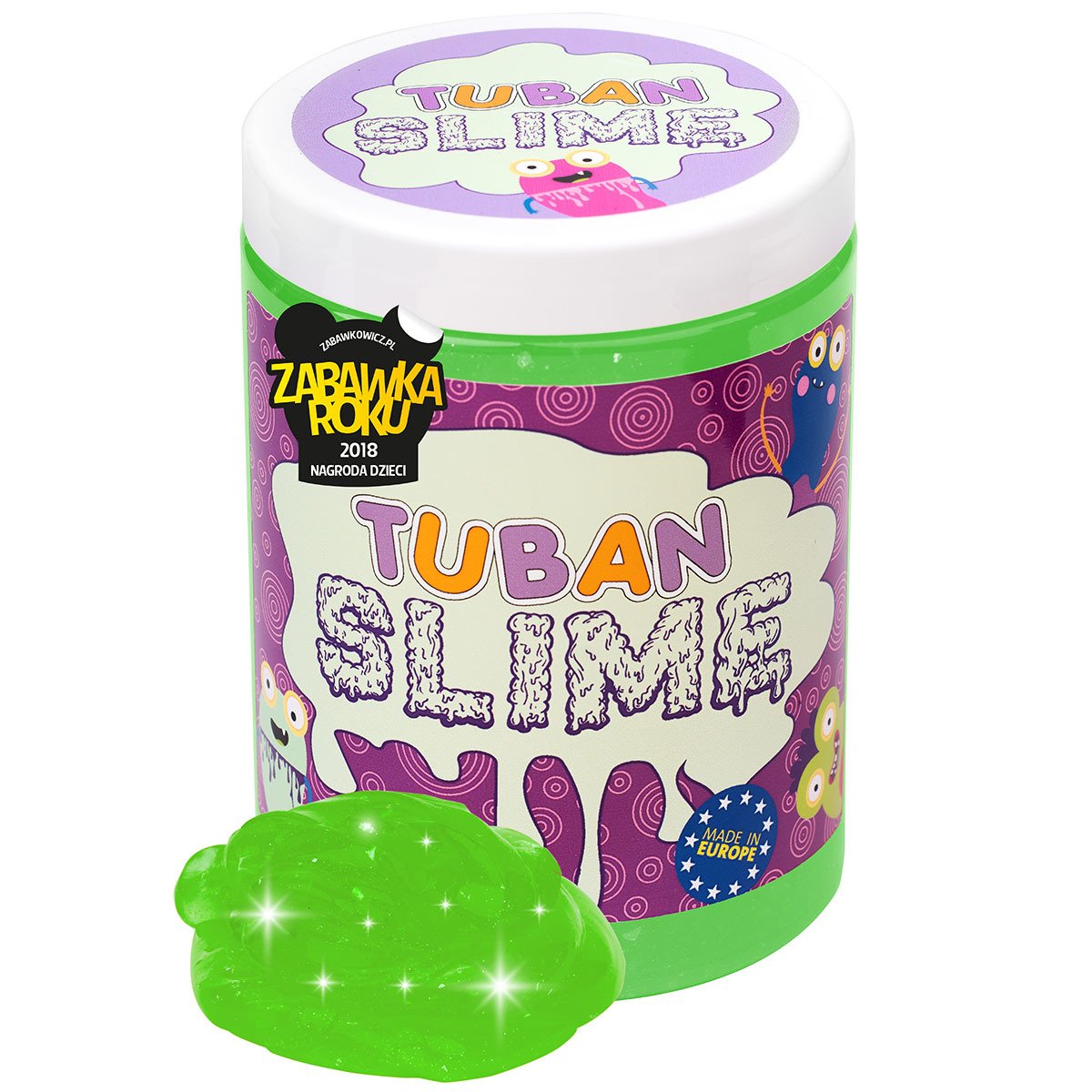 TUBAN SUPER SLIME BROKATOWE GLUTY NEON ZIELONY 1KG