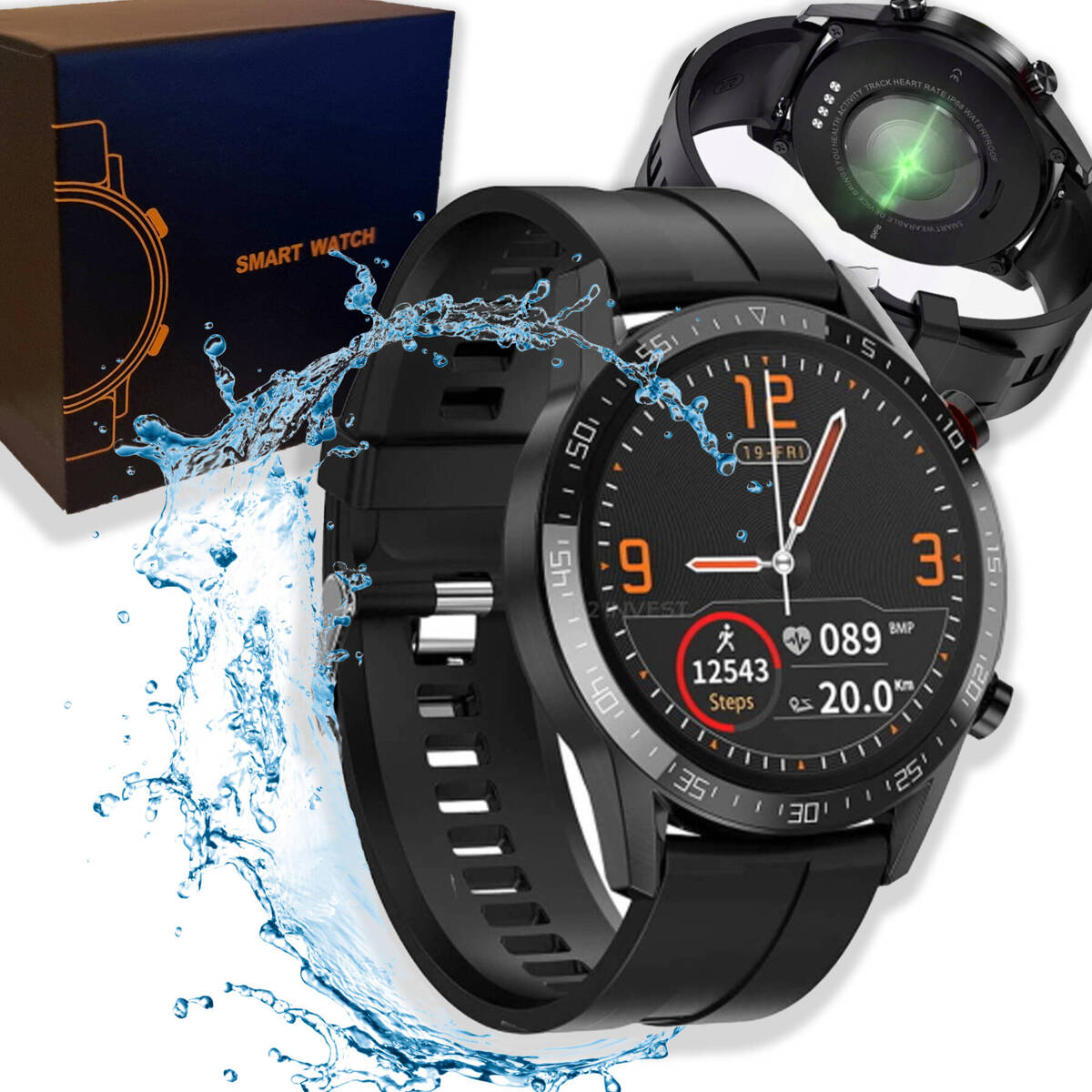 ZEGAREK SMARTWATCH MĘSKI MENU PL WODOODPORNY IP68 NA PREZENT