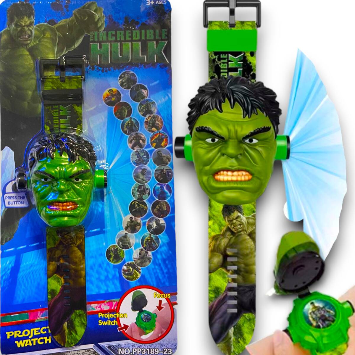 Zegarek 3D z projektorem Hulk