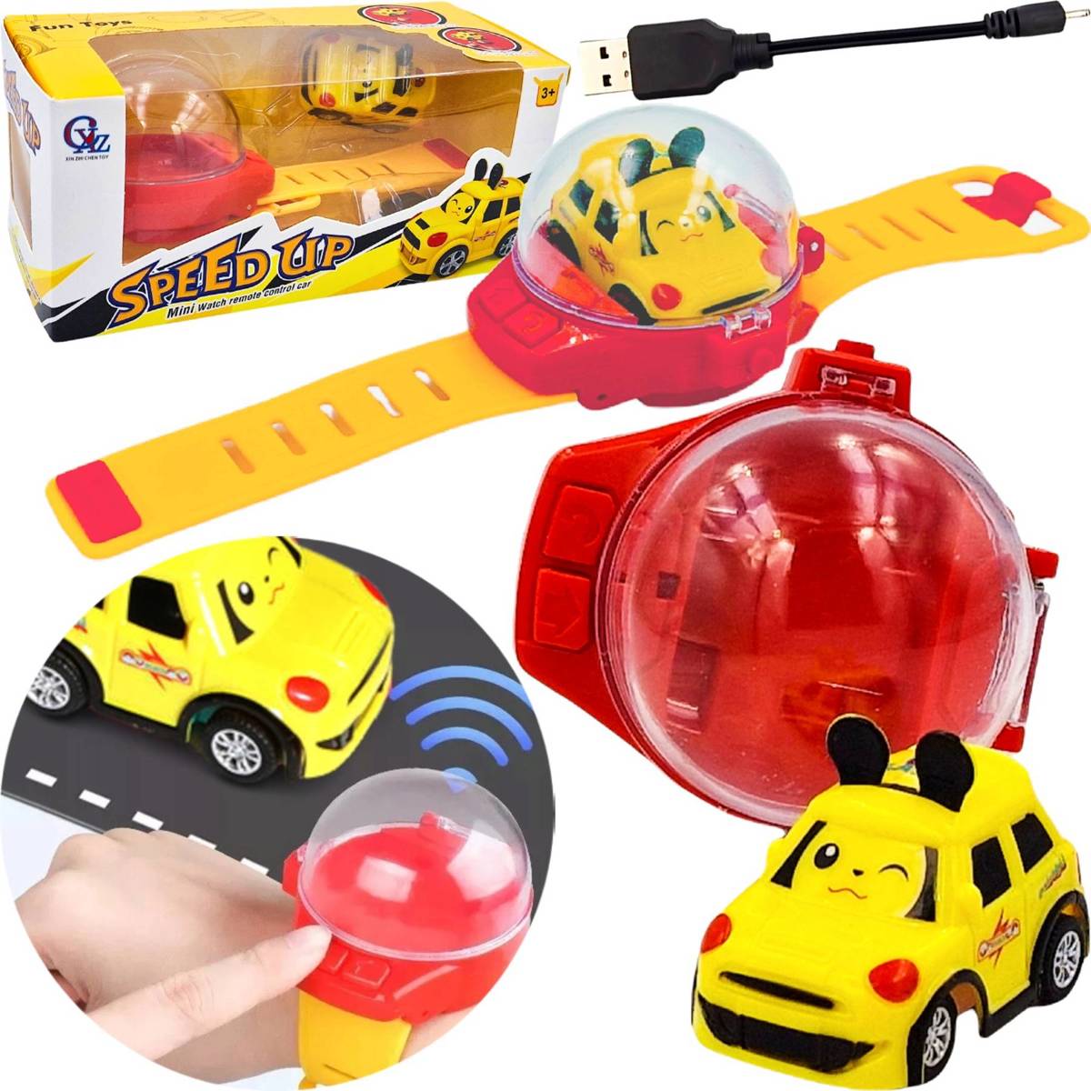 Zegarek Mini samochód RC - zdalnie sterowany na baterie z serii Pokemon Pikachu