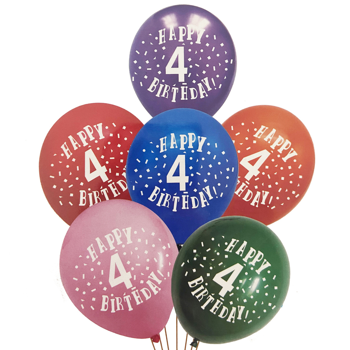 Zestaw Balonów 4 Urodziny 6szt.