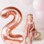 Balon Foliowy Cyfra 2 Rose Gold 40cm