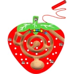 Drewniany Labirynt Magnetyczny Dla Dzieci - Truskawka
