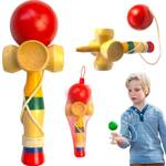 KENDAMA Duża Drewniana Japońska gra zręcznościowa (4-Stronna)