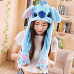 Świecąca LED Czapka Z Ruchomymi Uszami Stich Kigurumi