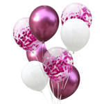 Zestaw balonów urodzinowych róż biel fiolet 42 szt.